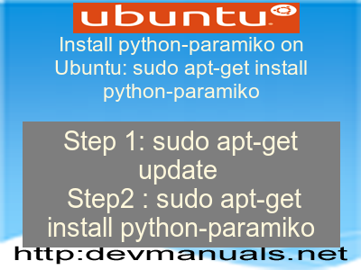 Install python-paramiko on Ubuntu: sudo apt-get install python-paramiko