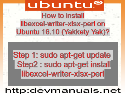 How to install libexcel-writer-xlsx-perl on Ubuntu 16.10 (Yakkety Yak)?
