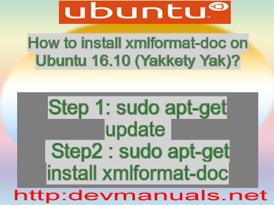 How to install xmlformat-doc on Ubuntu 16.10 (Yakkety Yak)?