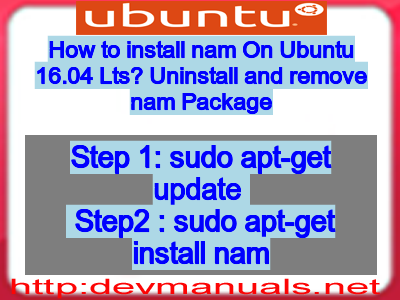 How to install nam On Ubuntu 16.04 Lts? Uninstall and remove nam Package