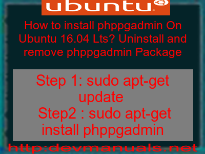 How to install phppgadmin On Ubuntu 16.04 Lts? Uninstall and remove phppgadmin Package