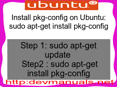 Install pkg-config on Ubuntu: sudo apt-get install pkg-config