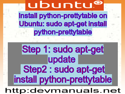 install prettytable python