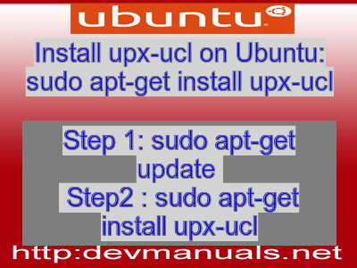 Install upx-ucl on Ubuntu: sudo apt-get install upx-ucl